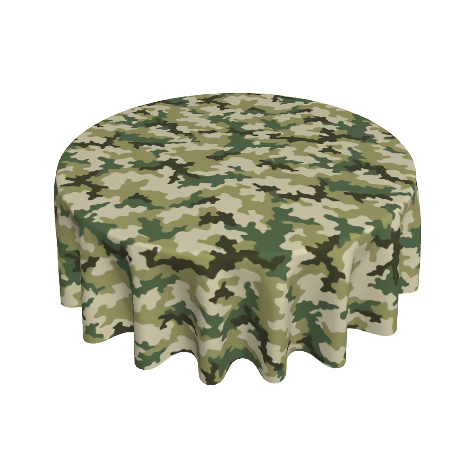 

Camouflage Round Tablecloth 60 Inch with Waterproof Wrinkle Resistant for Home Kitchen Indoor Outdoor
