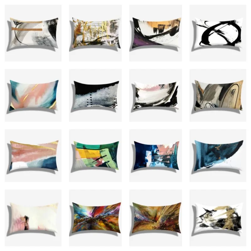

2021 Nordic plush cushion cover art graffiti home decoration pillowcase sofa pillowcase invisible zipper easy to clean 40x60cm