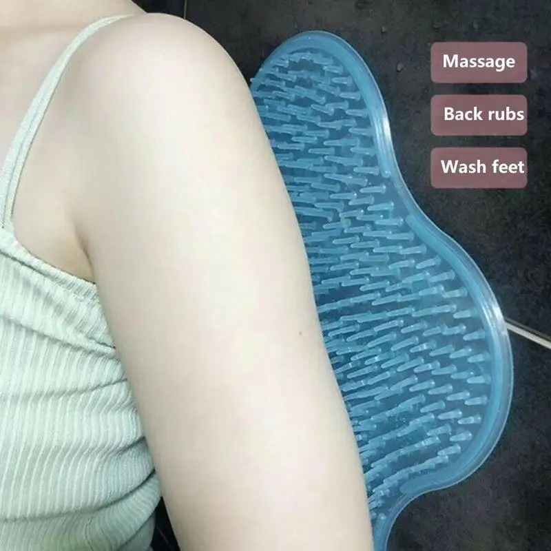 

Anti-slip Silicone Bathroom Mat Back Foot Massage Exfoliation Cushion Bathing Rub Sucker Foot Tool Arms Body Mat Wall Showe X3j8