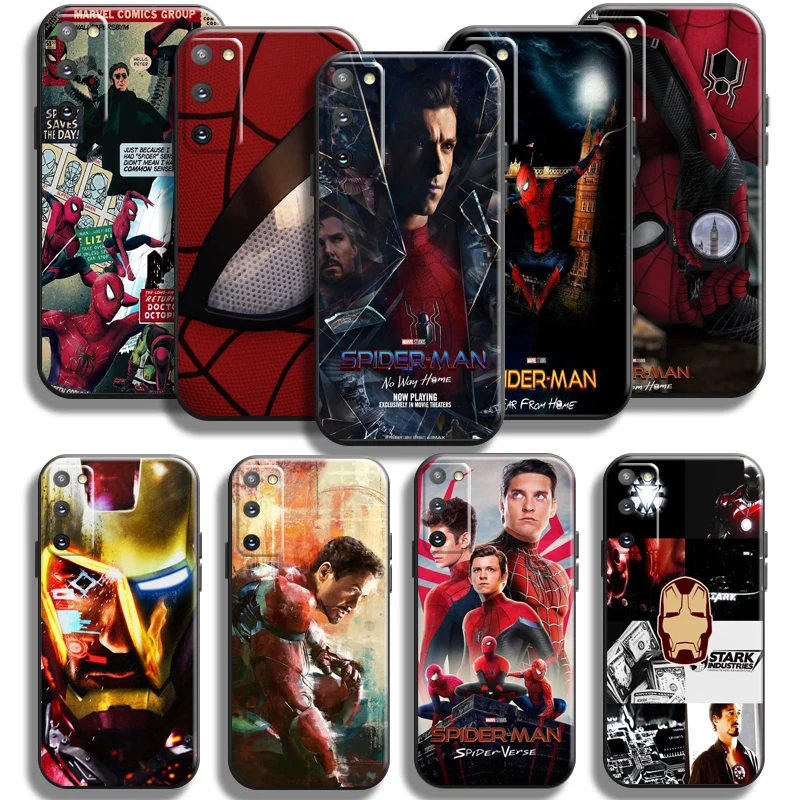 

Avengers Spiderman Iron Man For Samsung Galaxy S20 S21 S22 Plus Ultra FE 5G Samsung S22 S21 S20 Phone Case Black Silicone Cover