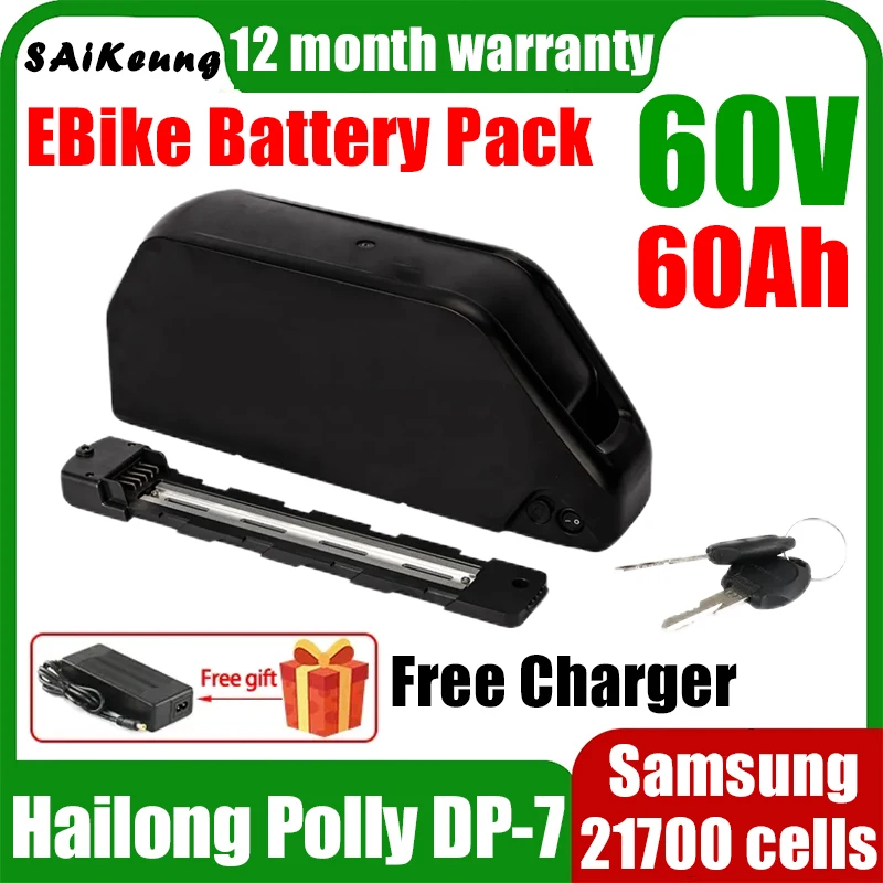 

60V Ebike Battery Hailong Bafang Battery Hihg Power 25ah 500W 30ah 800W 40ah 1500W 50ah 2000W 60ah 3000W 21700 lithium batteries