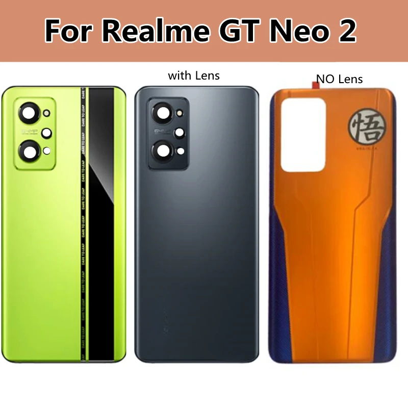 

Задняя стеклянная крышка 6,62 дюйма для Realme GT Neo 2 neo2 RMX3370, Крышка батарейного отсека, стеклянная панель, задняя крышка корпуса телефона