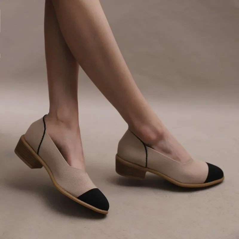 Женские туфли на одинарной платформе весна-осень 2023 новый стиль стильная модная
