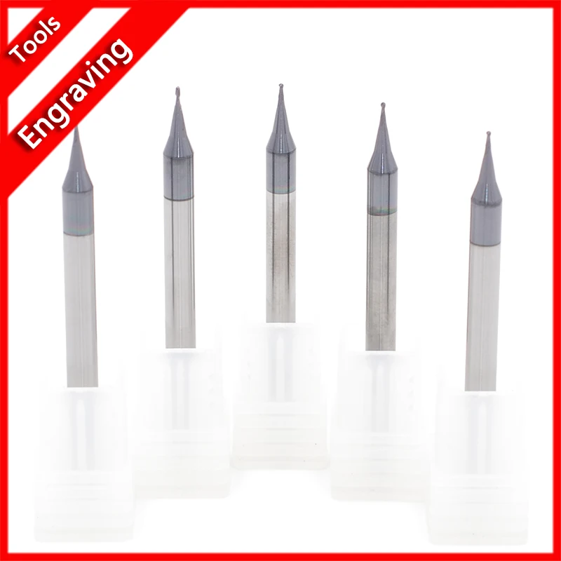 

2 Flute Metal Mini Milling Cutter HRC55 0.2-0.9mm Micro Flat End Mill 4mm Shank Tungsten Carbide CNC Router Bit TiCN Coated