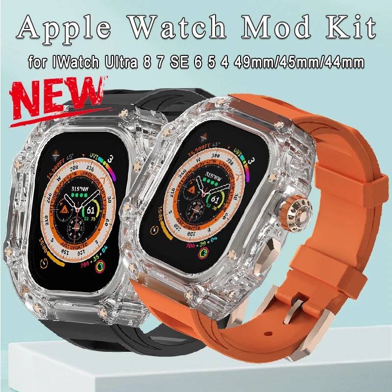 

Прозрачный силиконовый ремешок для Apple Watch Ultra 49 мм 45 мм 44 мм