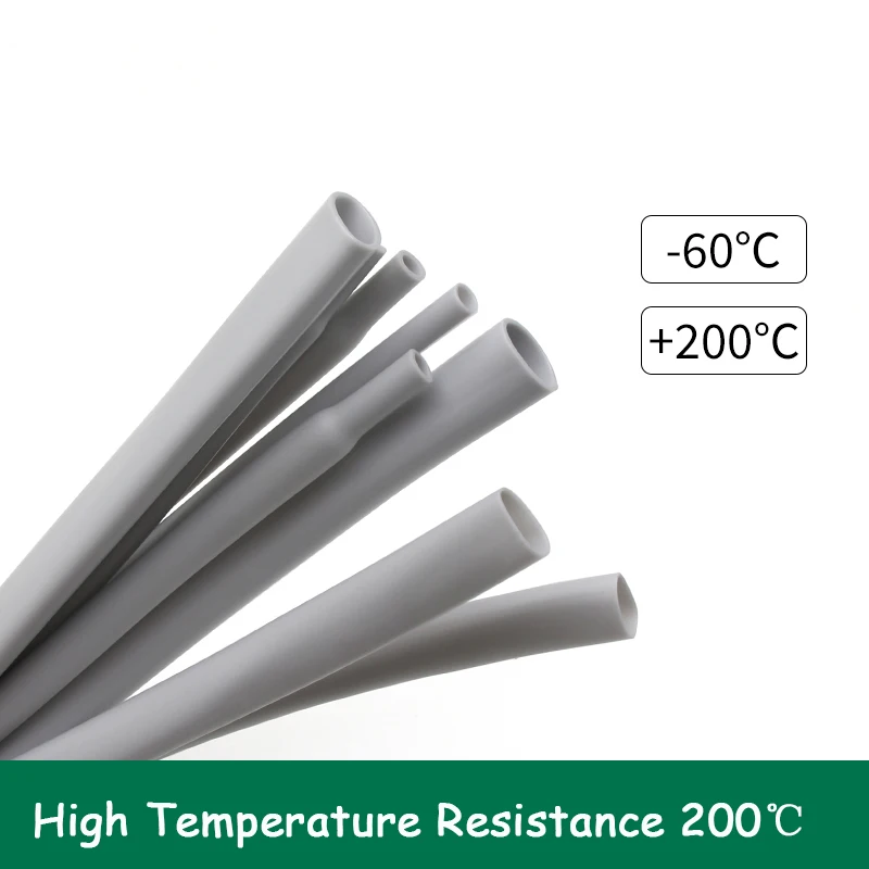 1/2/5 метров 1 7: серая Гибкая термоусадочная трубка из силиконовой резины 0 8 5 2 мм до