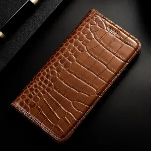 Imported For Huawei Mate 9 10 20 20X 30 40 Pro Lite Case Crocodile Genuine Leather Flip Cover Cases