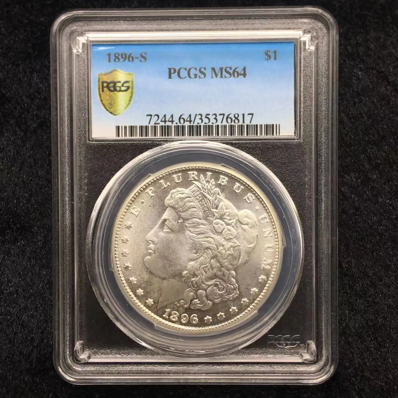 

1896-S USA Morgan Dollar Coin Rating Silver Coins Sealed in Box,High Quality Collectibles Graded Coins Holder PCGS MS64