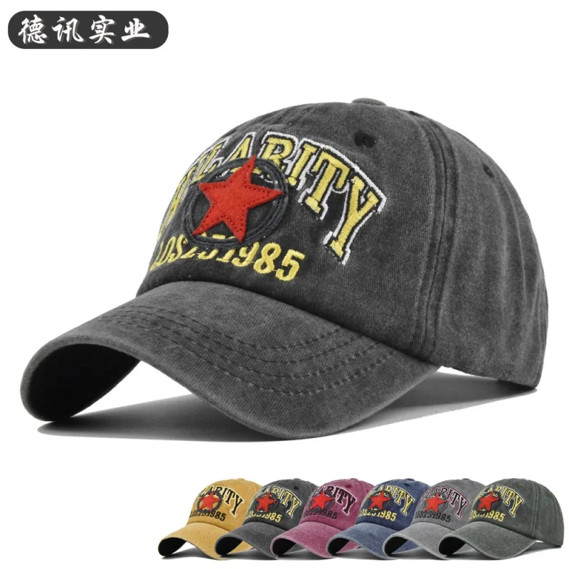 

Cross-Border Retro Los Three-Dimensional Embroidered Baseball Cap 3D Embroidered Patch Peaked Cap Washed Distressed Sun Hat