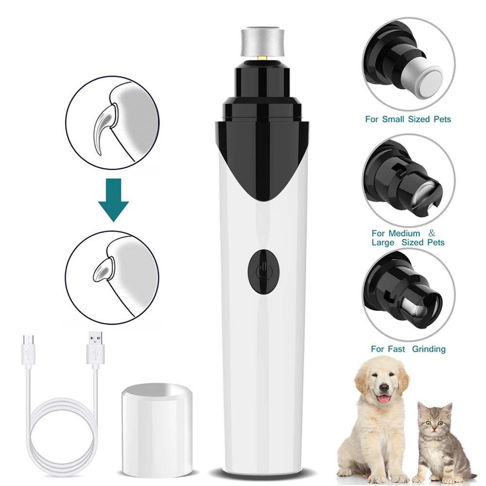 

Painless Cat Dog Electric Nail Clippers Paws Nail Cutter Automatic Pet Nail Grinder USB Rechargeable Dog Grooming Nail Trimmer