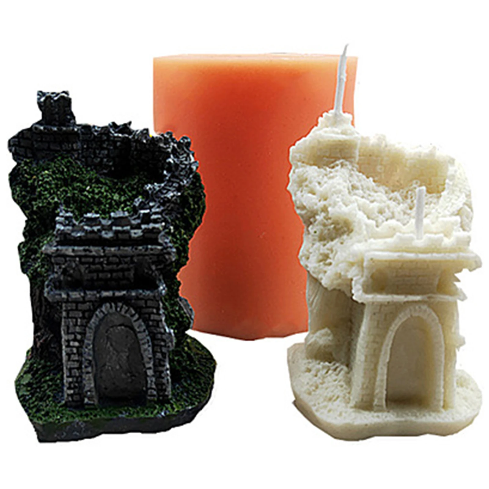 

3D Castle Silicone Mold DIY Great Wall Candle Molds for Candle Making Aroma Soy Wax Handmade Soap Epoxy Moulds for Home Decor