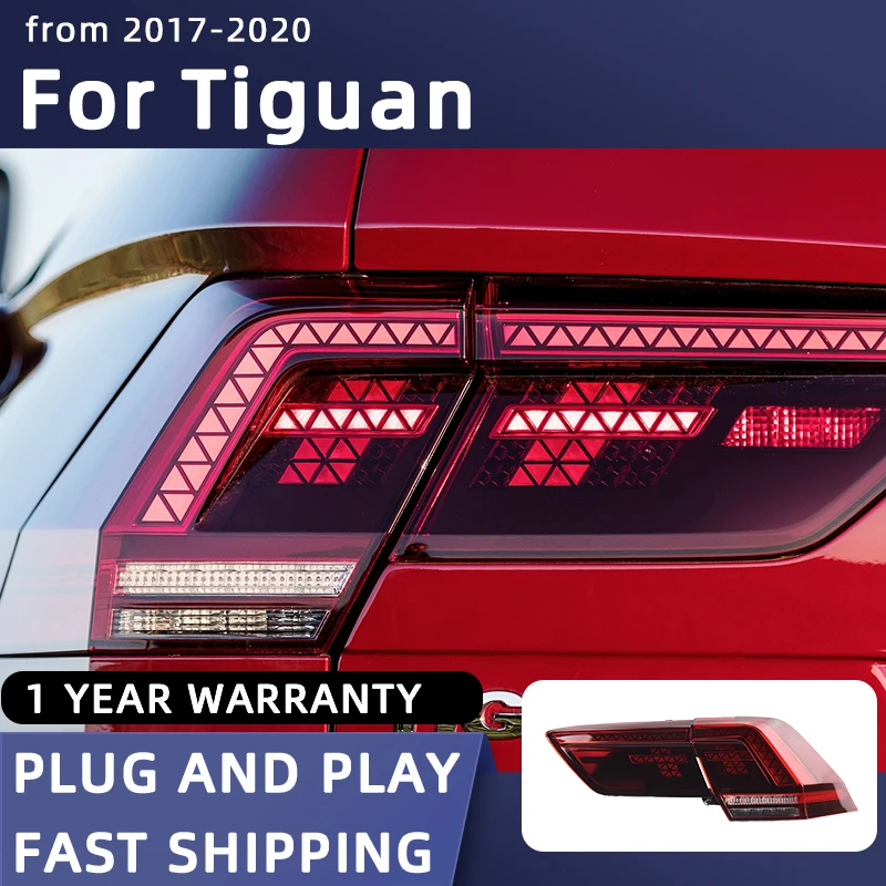 

Автомобильный Стайлинг, задсветильник свет для VW Tiguan, светодиодный задсветильник 2017-2020, новинка, задний фонарь Tiguan, DRL, Задний сигнал поворот...