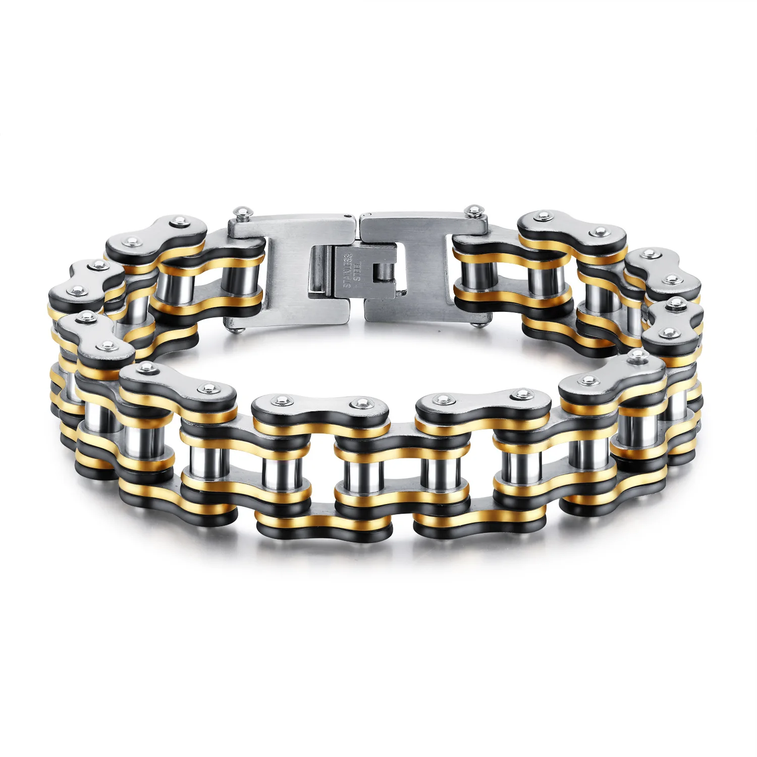 

Stainless Steel Black Gold Bicycle Bracelet Stainless Steel Bracelet