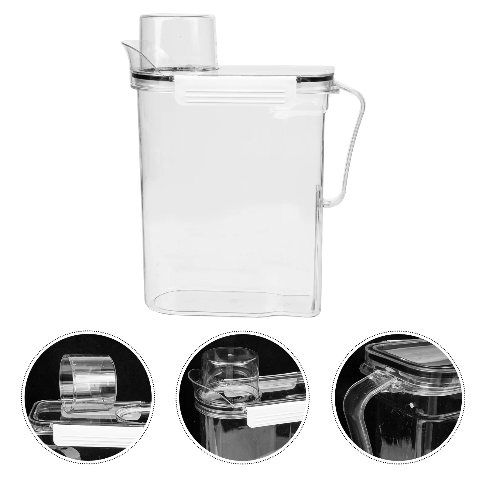 

Laundry Powder Detergent Container Dispenser Holder Bottle Sub Washing Soap Lotion Beads Bucket Essentials Guest Bathroom Box