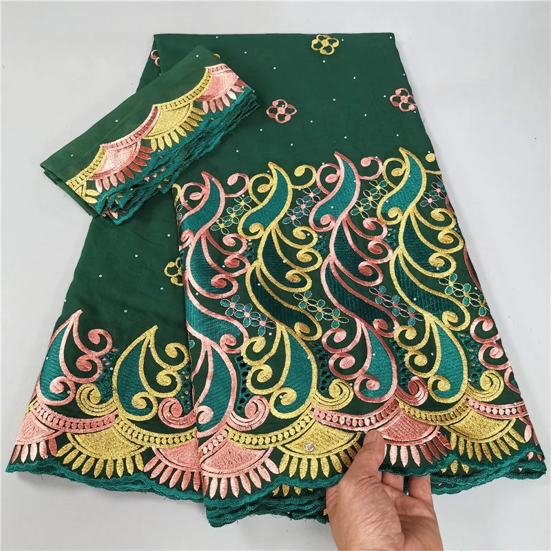 

7 yard With Scarf Swiss lace fabric latest Dry lace embroidery African 100% cotton fabrics Swiss voile lace Dubai style 9L05107