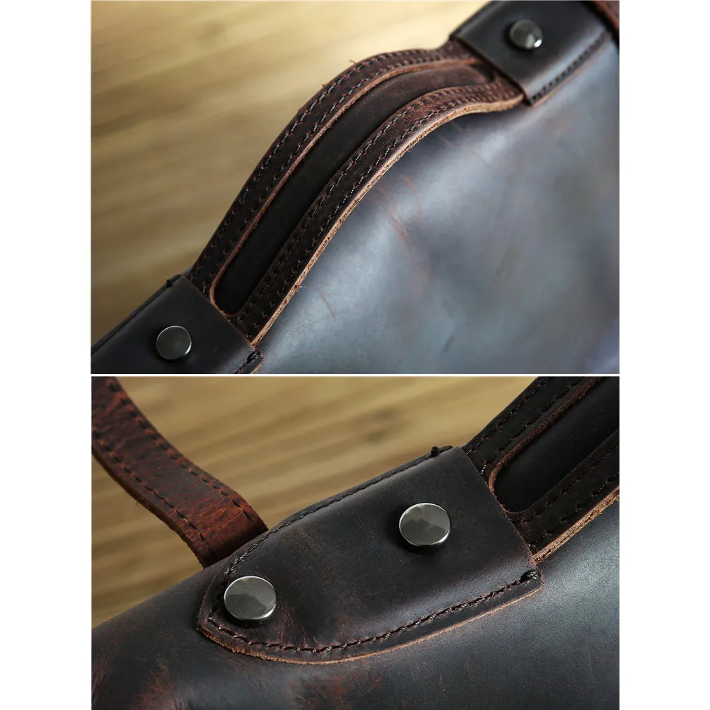 GPR 100% Genuine Cowhide Leather Man Laptop Bag Retro Briefcase Canvas Messenger Bag Men Sling Bags Male Shoulder Bag