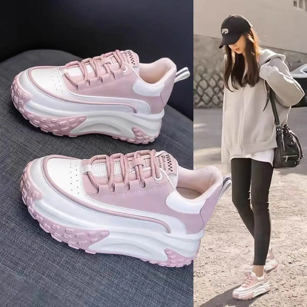 

Thick soled heightening daddy shoes women 2023 breathable lightweight all-match foot display small sports casual shoes