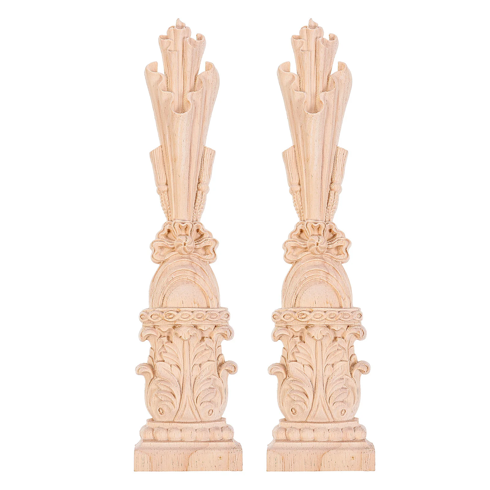 

2 Pcs Wedding Stuff Decorative Wood Vintage European Appliques Carving Retro Wooden Decals Furniture Fireplace Carved Onlay