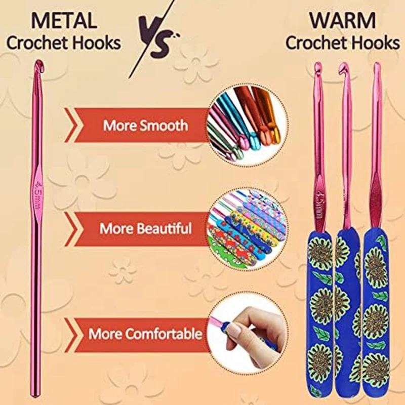 Теплые крючки для бабушки художественные алюминиевые мягкие вязания крючком