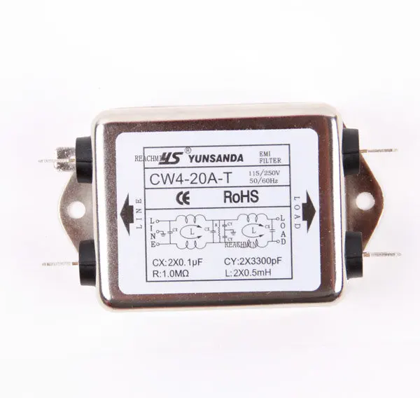 EMI Power Filter CW4-20A/6A/10A/3A/30A-T вставка типа 220V