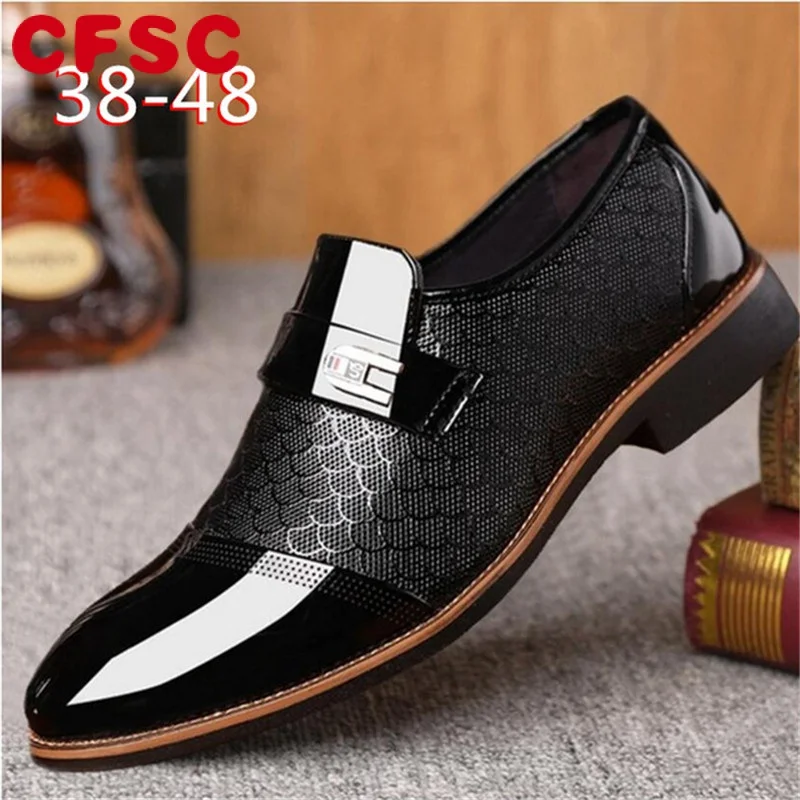 

new 2019 Italian Mens Leather Shoes Big Size Luxury Mens Dress Shoes Men High Quality Office Loafers Man Casual Wedding Shoes