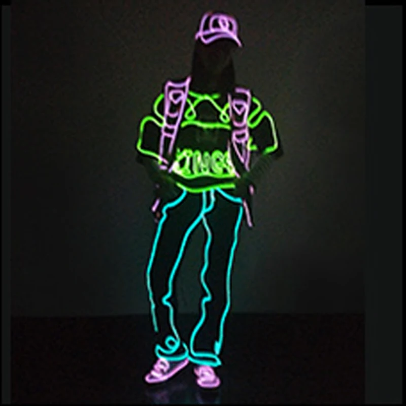 Набор EL Wire для самостоятельного танцевальной одежды светящийся костюм в стиле