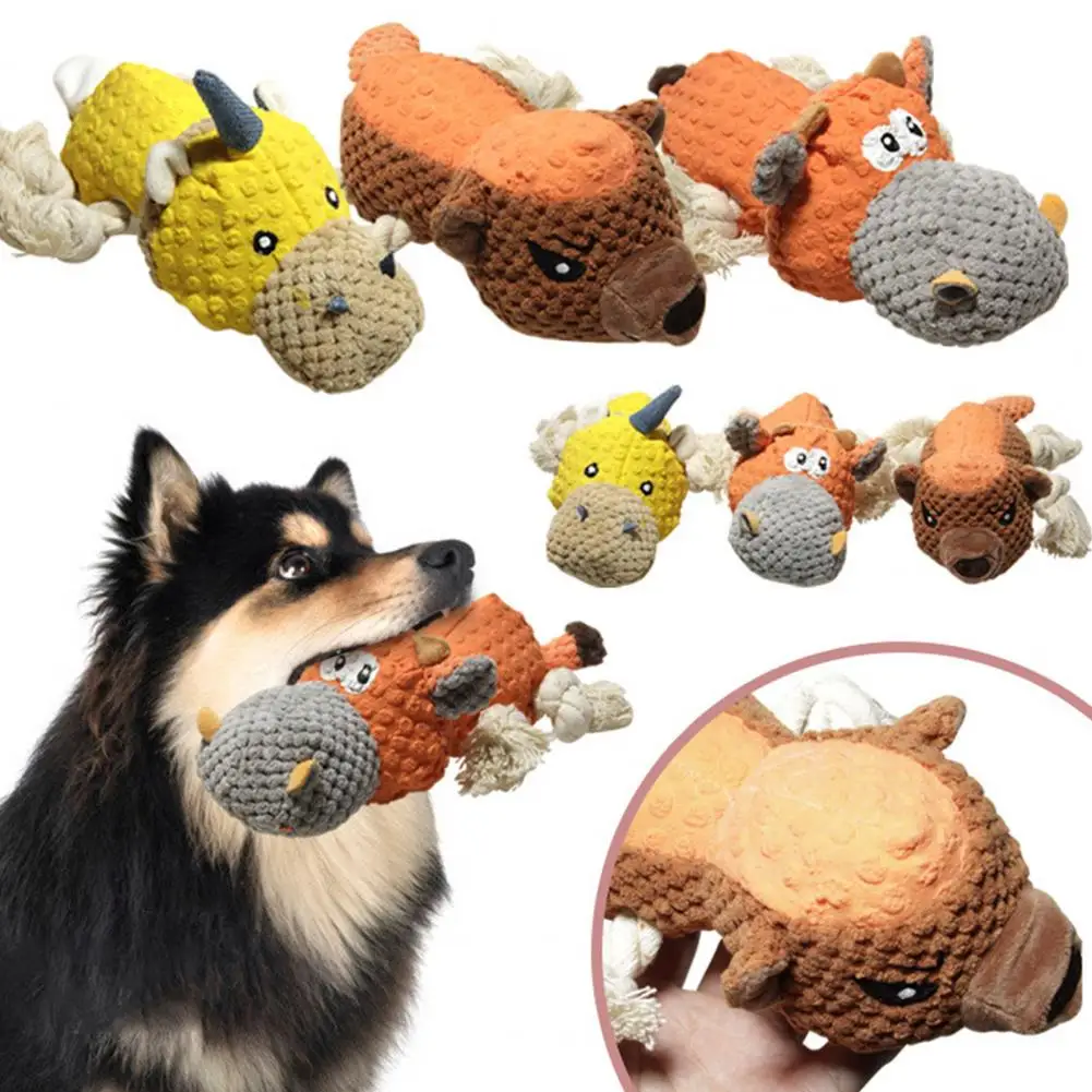 

Игрушка-пищалка для собак, устойчивая к укусам игрушка-моляр для собак, симпатичная игрушка в форме животного, жевательная игрушка для дома...