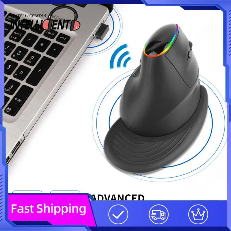 

Rgb Colorful Comfortable Grip Ergonomic Desktop Upright Mouse Usb Computer Mice For Pc Laptop Office Home 2.4ghz Vertical