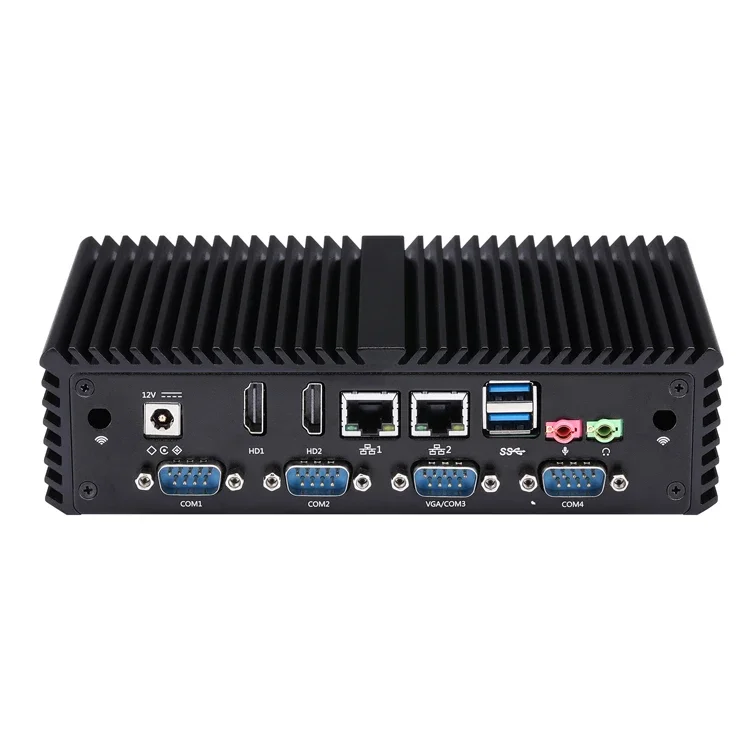Qotom дешевый мини-ПК core i3 5005U Computadora USB3.0 Dual Lan Mini PC 6 COM RS232 безвентиляторный