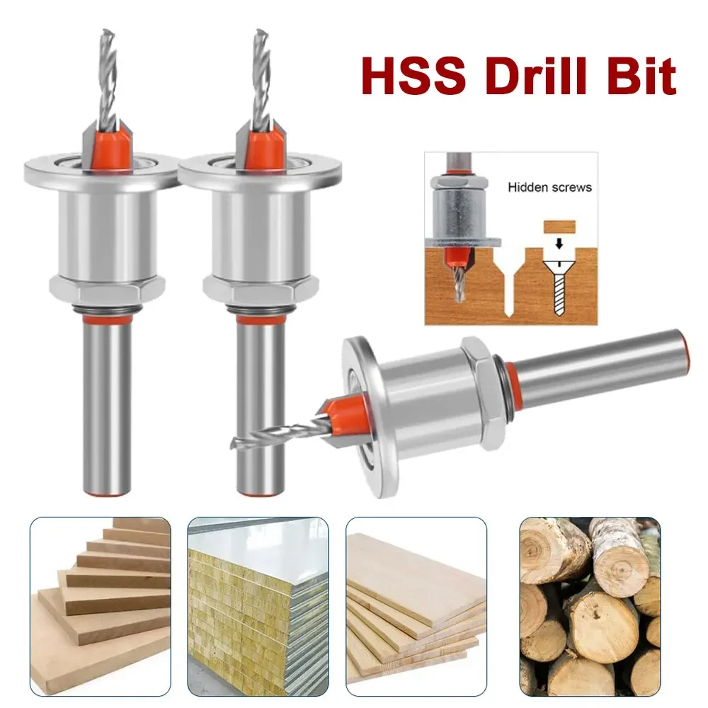Набор сверл для деревообработки комплект из быстрорежущей стали с зенкером 8/10 мм