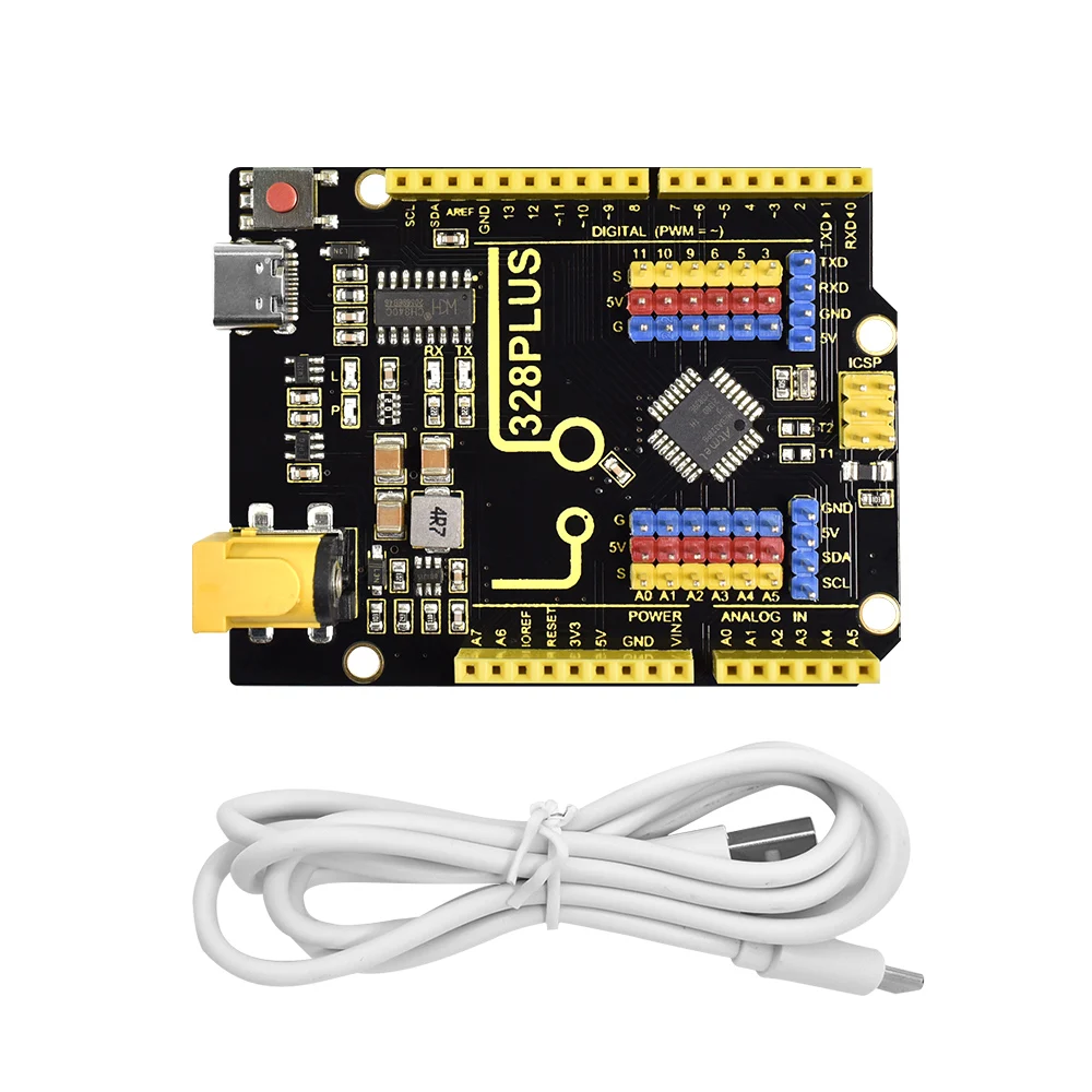 Keyestudio 328 PLUS Control Board Compatible with Arduino IDE for Arduino R3 Board with Type-C  Cable