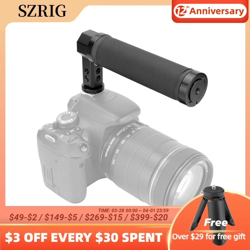 

Горячий башмак SZRIG с верхней ручкой, Высококачественная кожа для DSLR-камеры, с несколькими резьбовыми отверстиями 1/4-20, быстрая установка, фот...
