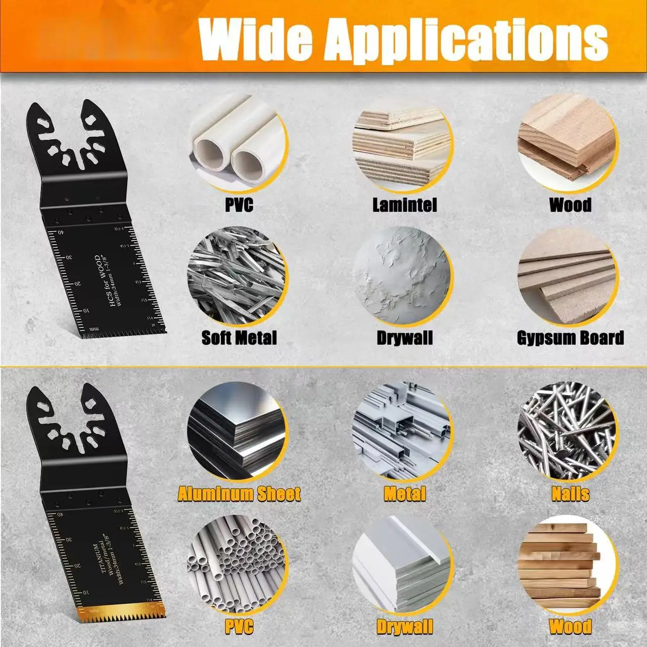 Лезвия из титана и высокоуглеродистой стали для резки дерева 49 шт.