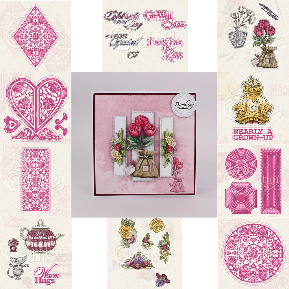 

New Diy Handmade Craft Reusable Mold Scrapbook Diary Decorate Embossing Template Heart Tea Florals Threadwork Metal Cutting Dies