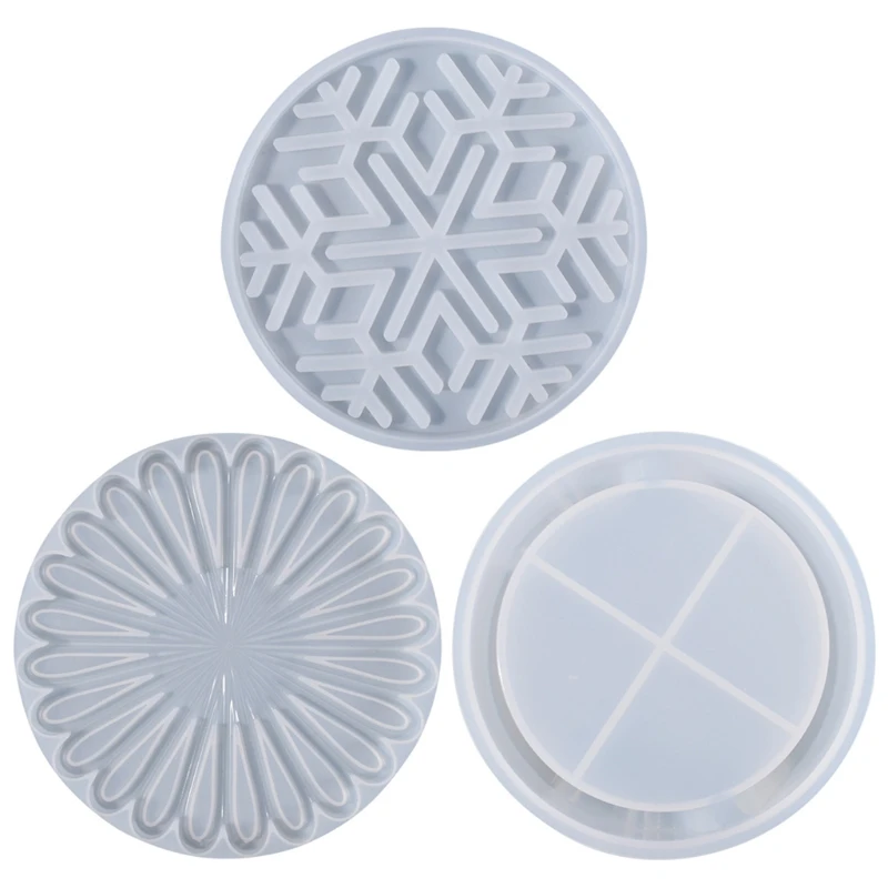 

4XBF Coaster Epoxy Resin Mold Round Cup Mat Storage Box Silicone Mould DIY Crafts Ornaments Home Decorations Casting Tools