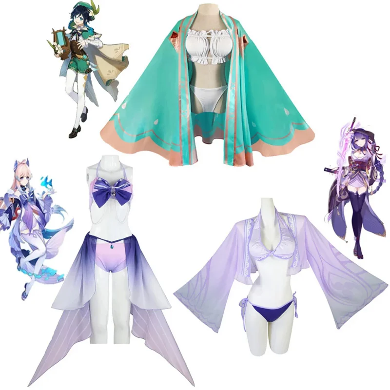 Ударный купальник Genshin Venti Kokomi Baal Raiden Shogun для косплея детской игры бикини
