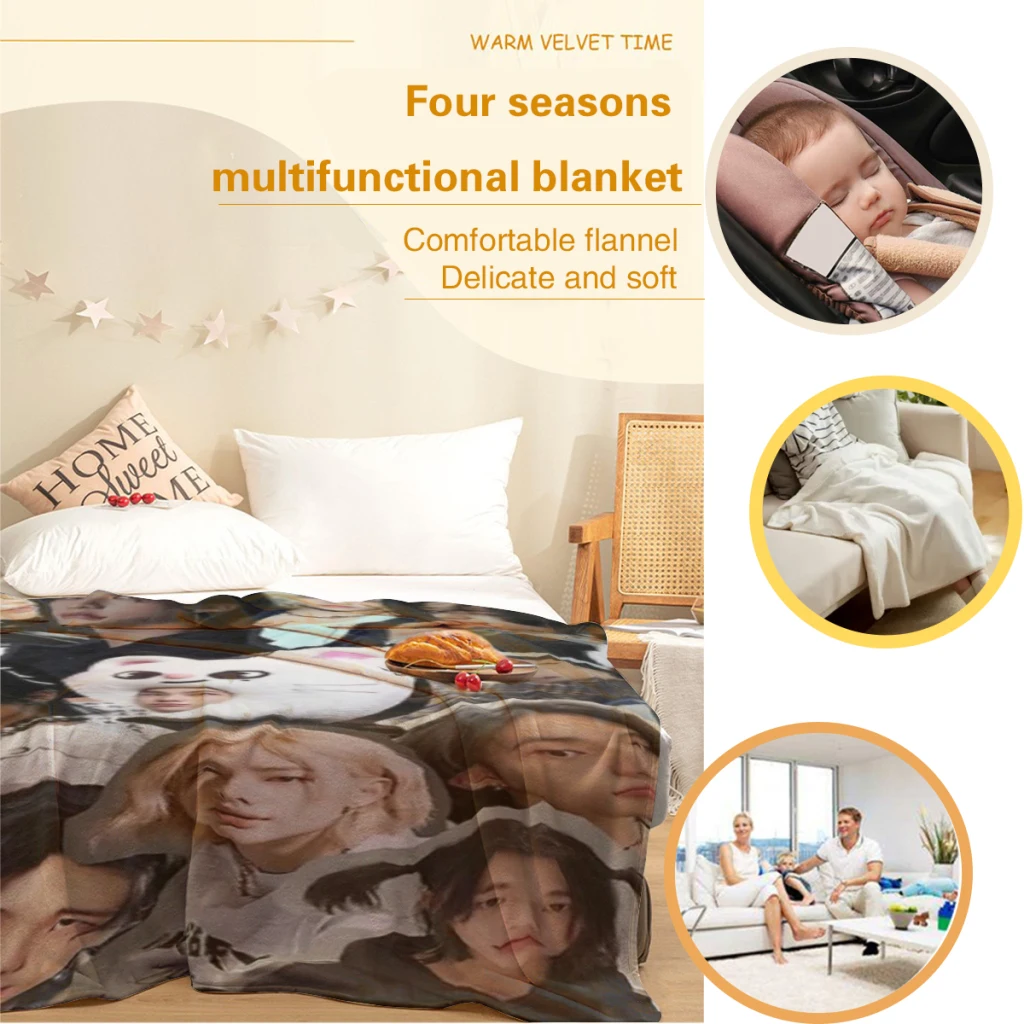 Пушистое детское одеяло Hyunjin коллаж диван кемпинг покрывало для сна уютное