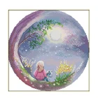 Наборы для вышивки крестиком 14CT напечатанная ткань для вышивки наборы для вышивки простые узоры для просмотра на Луну небо