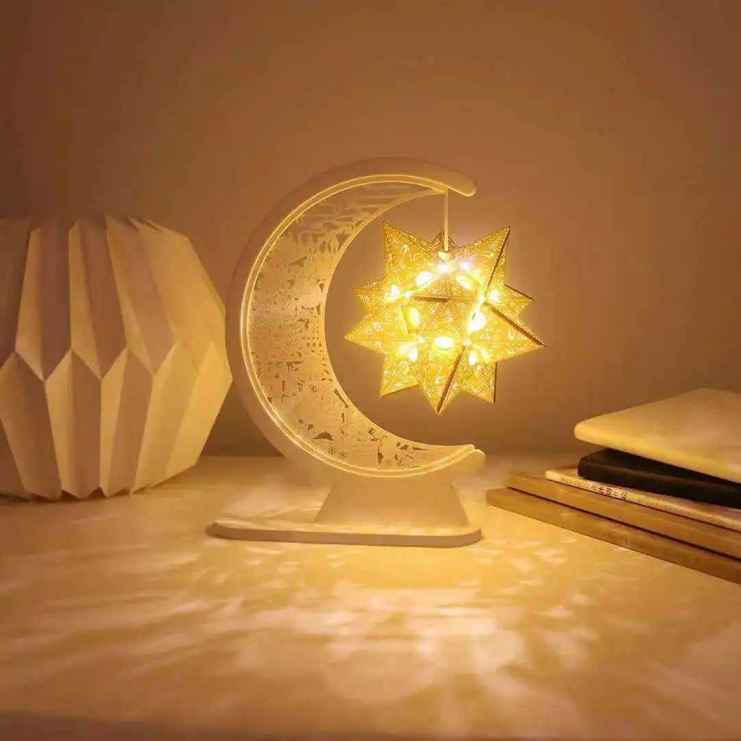 

New Small Table Lamp Paper Carving Night Lights Table Lamp Papercut Light DIY Creative Nightscape Retro Night Light