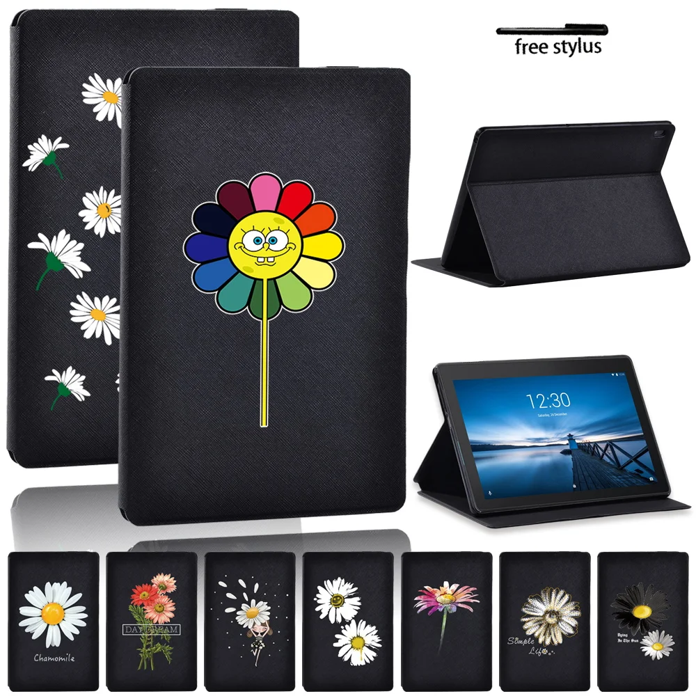 

Case For Lenovo Tab M10 FHD Plus TB-X606F/X /E10 TB-X104F 10.1/M10 TB-X605F/X505 10.1" Flower Pu Leather Fold Stand Tablet Cover