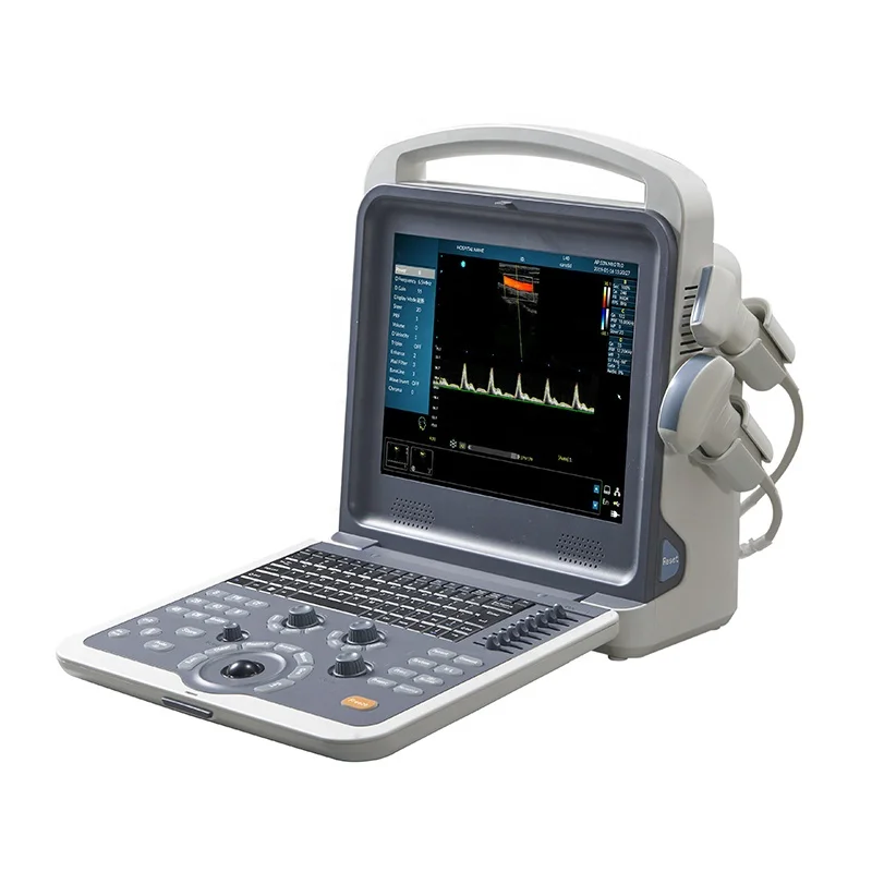 

China Medical Cheapest 4D Upgradable Laptop Color Doppler Portable Ultrasound scanne Machine Price with 2 Probes