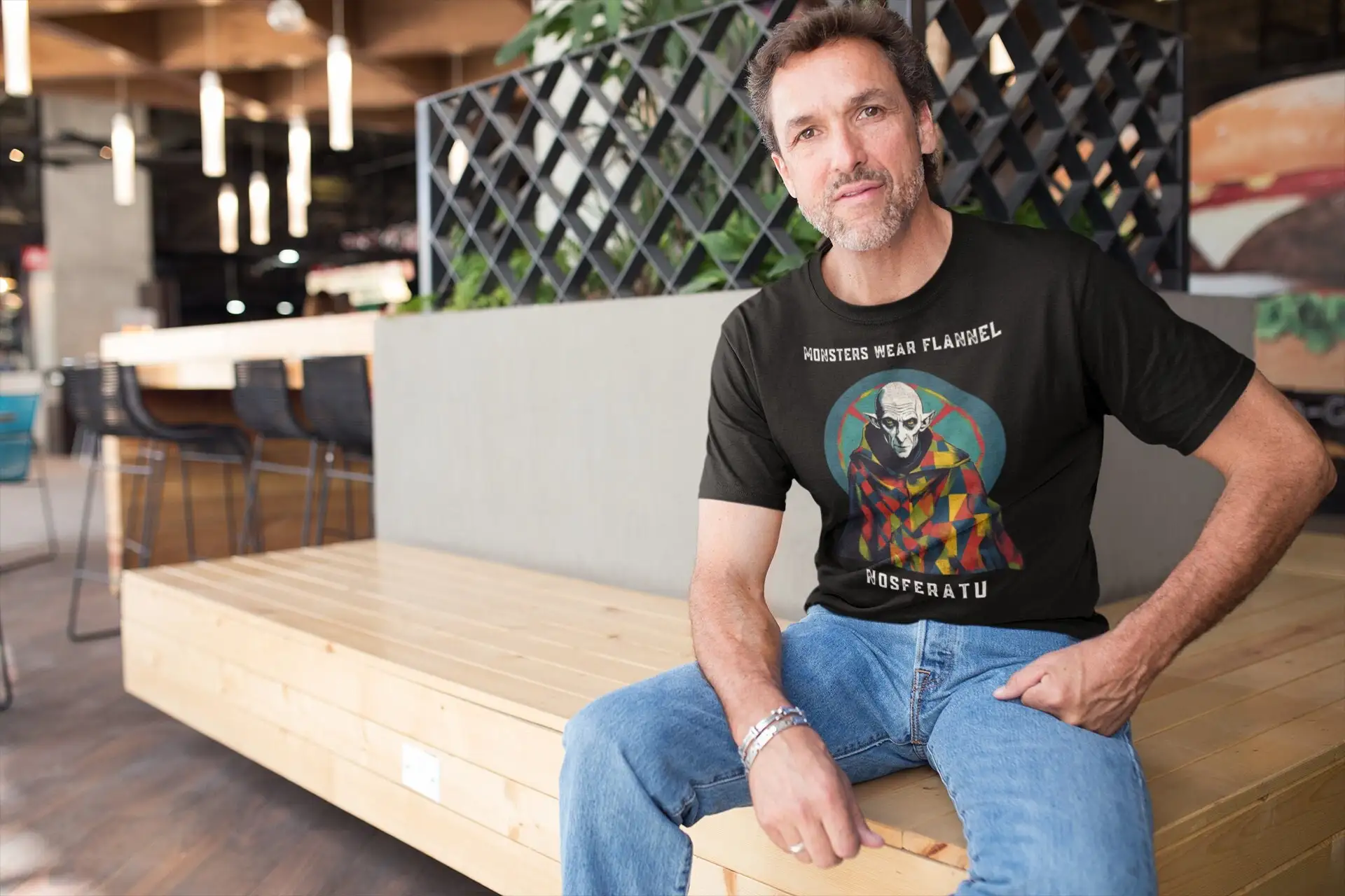 Футболка Nosferatu Monsters Wear Flannel Tribute to Vampire for Movie Lover Horror Fan