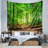 hd green tree forest scenic wall tapestry wall hanging hippie home decor wall cloth tapestries for bedroom throw blanket camping