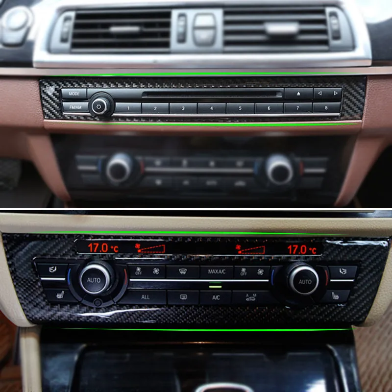 Для BMW 5 серии F10 2011 2012 2013 2014 2015 2016 2017, передняя центральная крышка панели управления компакт-диском из углеродного волокна автомобиля