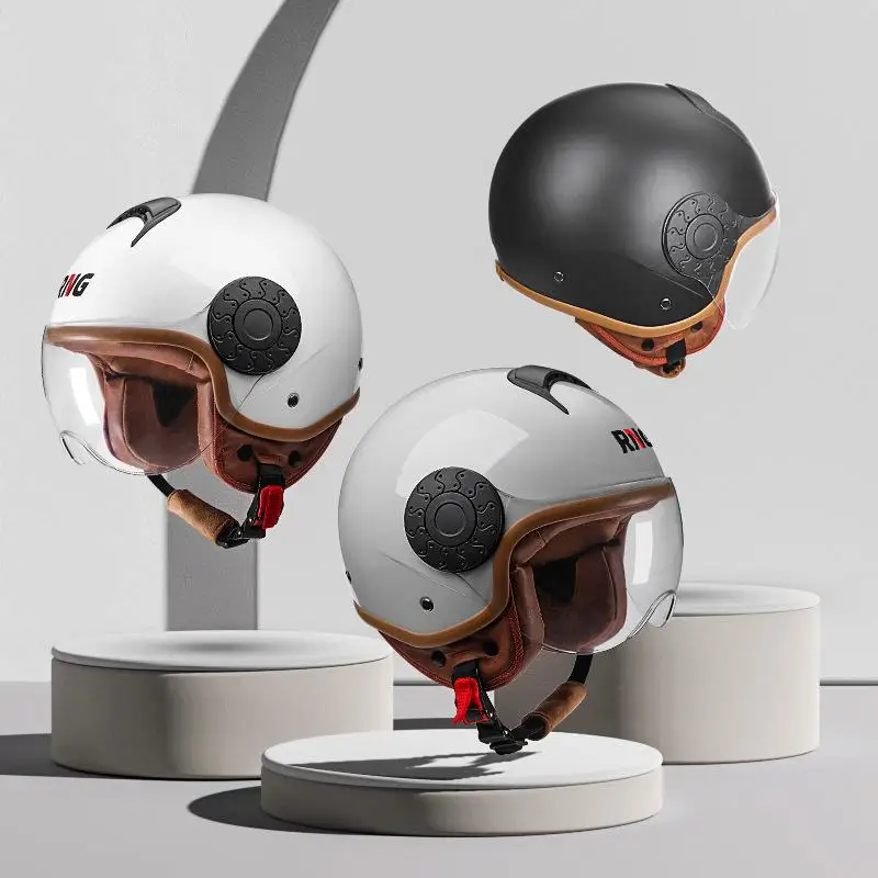 

Мотоциклетный шлем в стиле ретро с линзами высокой четкости, дышащий шлем для электрического скутера и велосипеда, Крутое оборудование для верховой езды