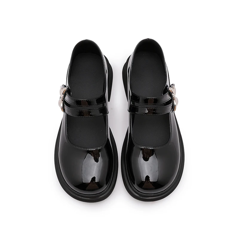AIYUQI Women Mary Jane Shoes 2023 New Genuine Leather Summer British Style Girls Lolita Shoes Bow Platform Glossy Shoes Woman