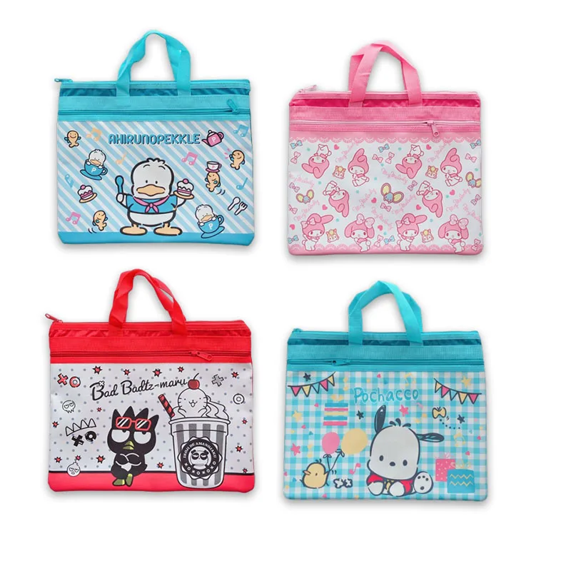 

Kawaii аниме Mymelody Kuromi детская студенческая работа двухслойная сумка на молнии для документов водонепроницаемая ткань Оксфорд подарок на день ...