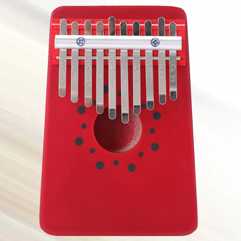 

10 Keys Thumb Piano Portable Vintage Kalimba Acacia Mangium Musical Instrument for Beginner (Red)