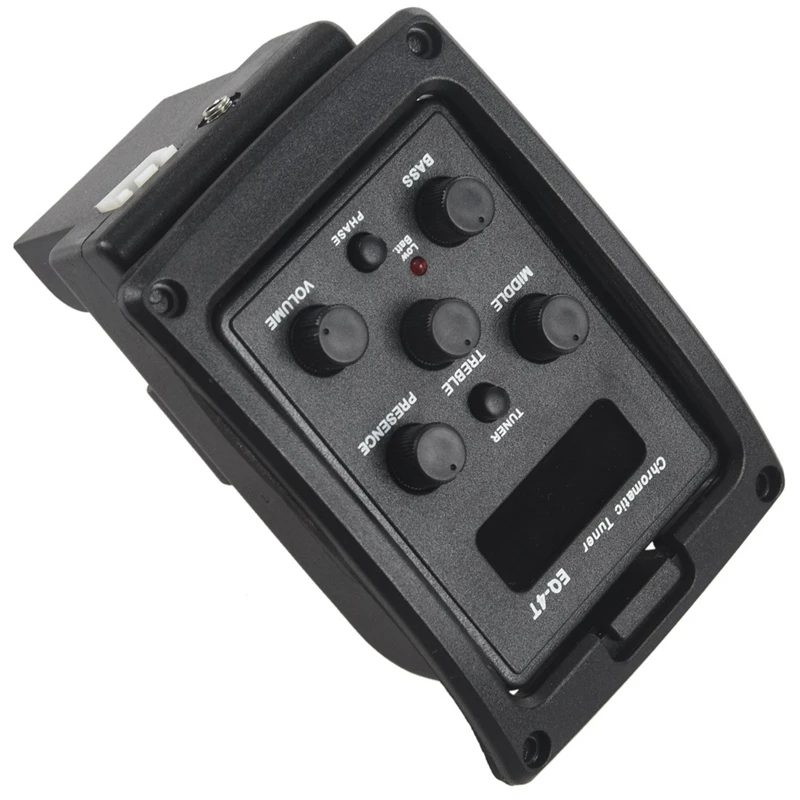 

4X EQ-4T 4 Band Pickup EQ Preamp With Tuner For Acoustic Guitar With LCD Tuner And Volume Control