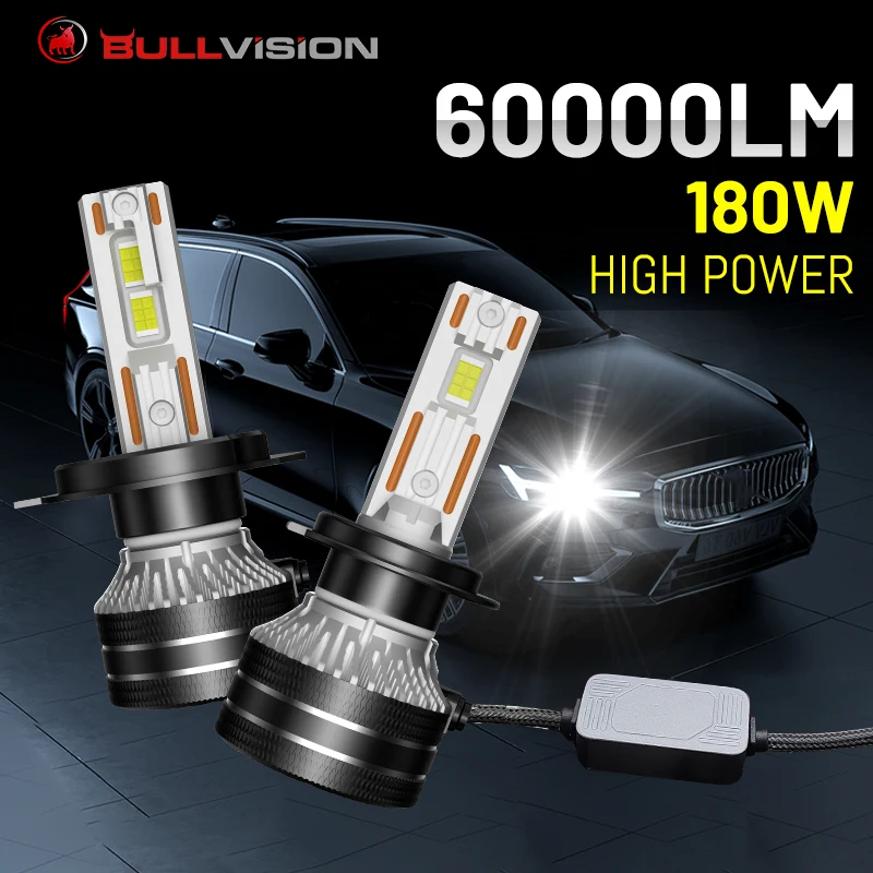 Светодиодные фары H7 Canbus без ошибок H11 H4 60000LM 180 Вт Высокая мощность H1 9005 9006 HB4 HB3 H8 H9